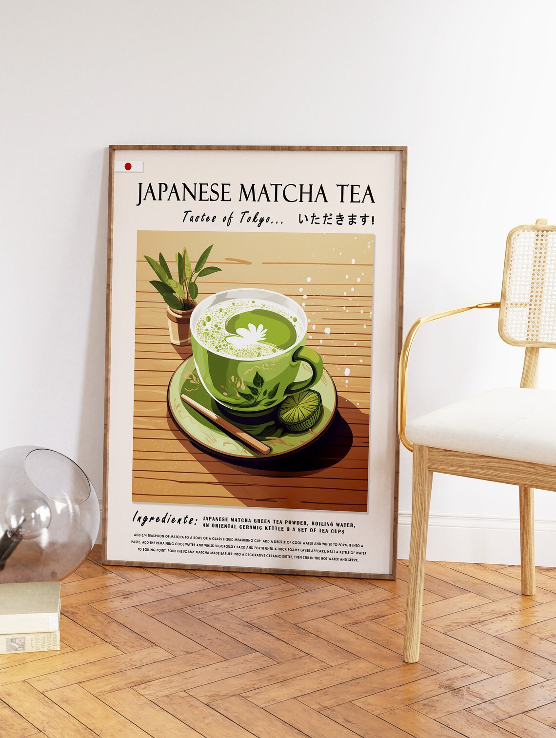 Japanese Matcha Tea Tastes Of Tokyo Kitchen Recipe Wall Poster - Image 2
