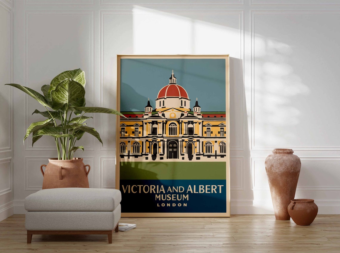 Victoria and Albert Museum London Red Dome Retro Travel Poster - Image 3