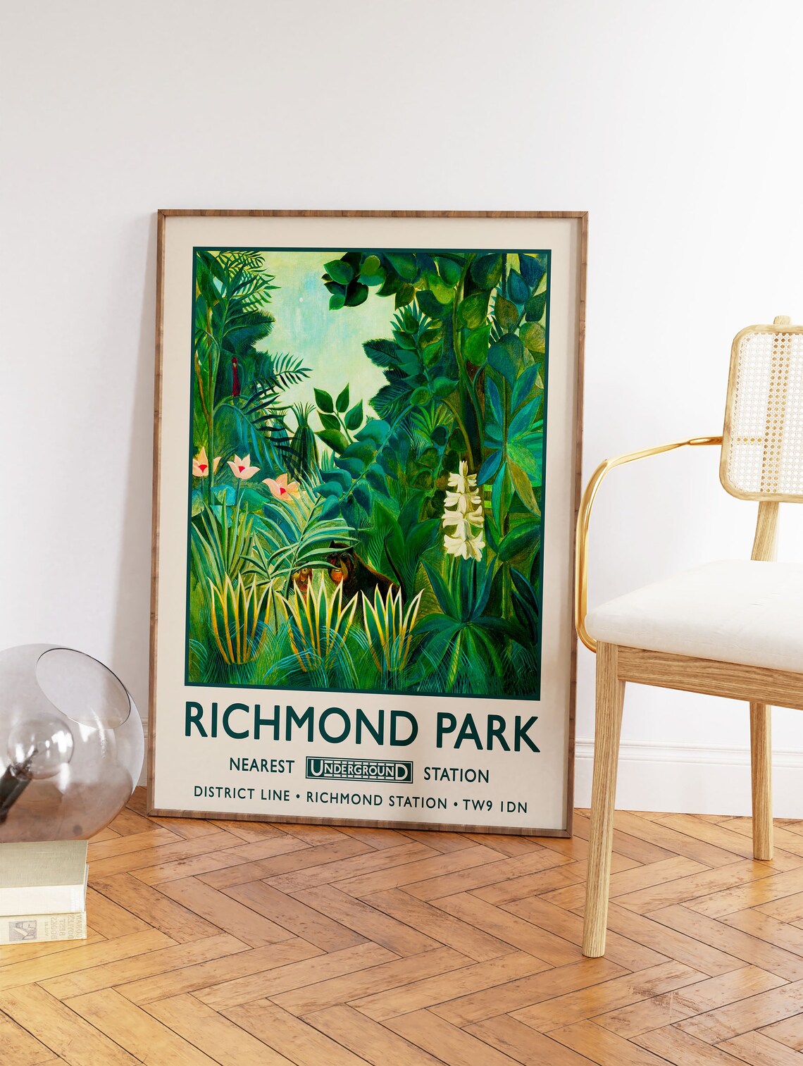 Richmond Park London Henri Rousseau Jungle Vintage Travel Poster - Image 3