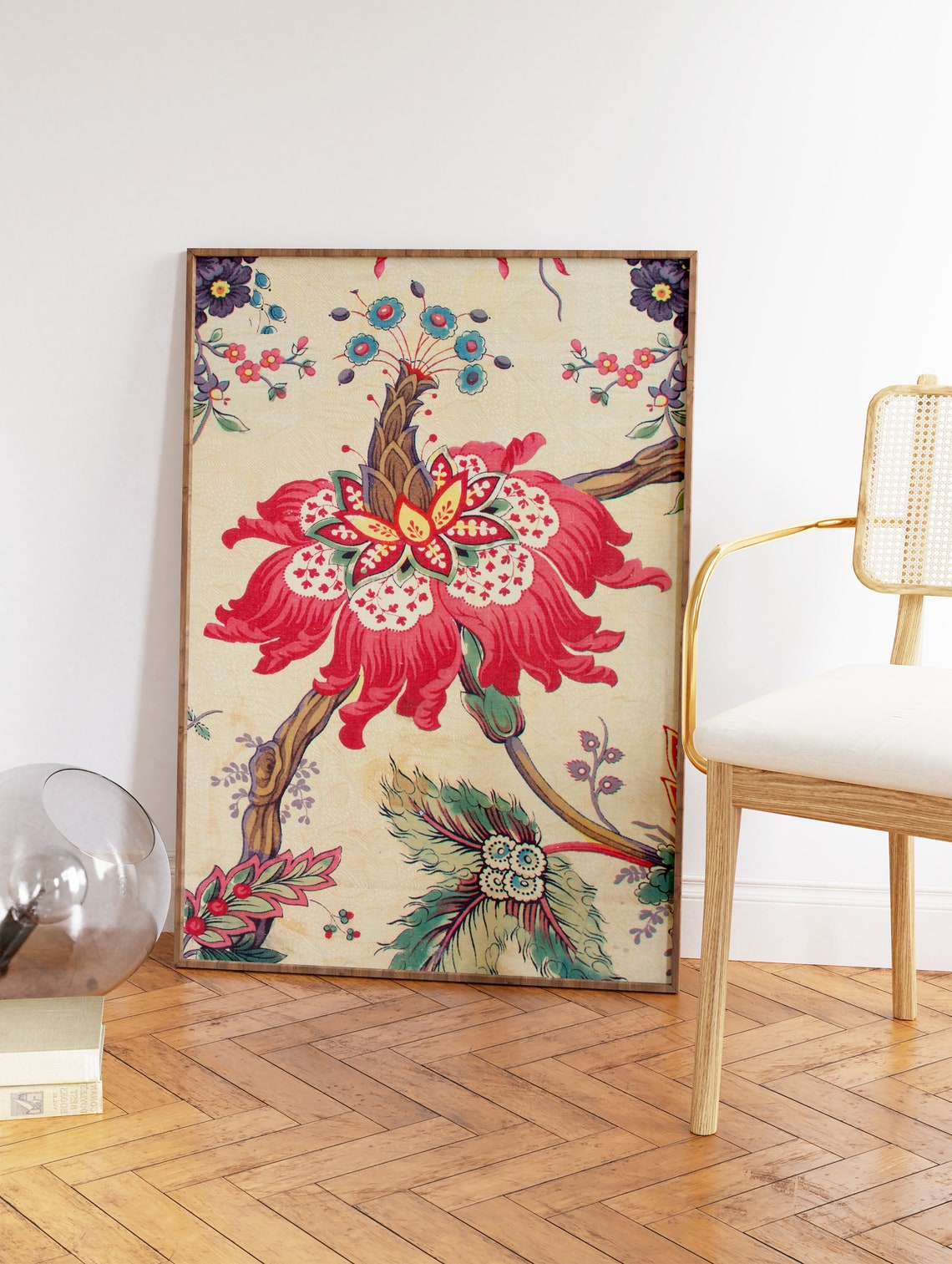 Indian Floral Exhibition Art Vintage Botanical Red Flower Poster - Image 3