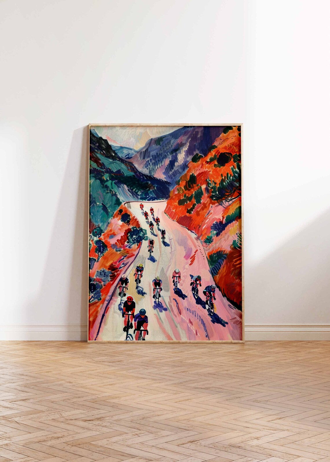 Peloton Descending Red Canyon Mountain Road Expressionist Poster - Image 2