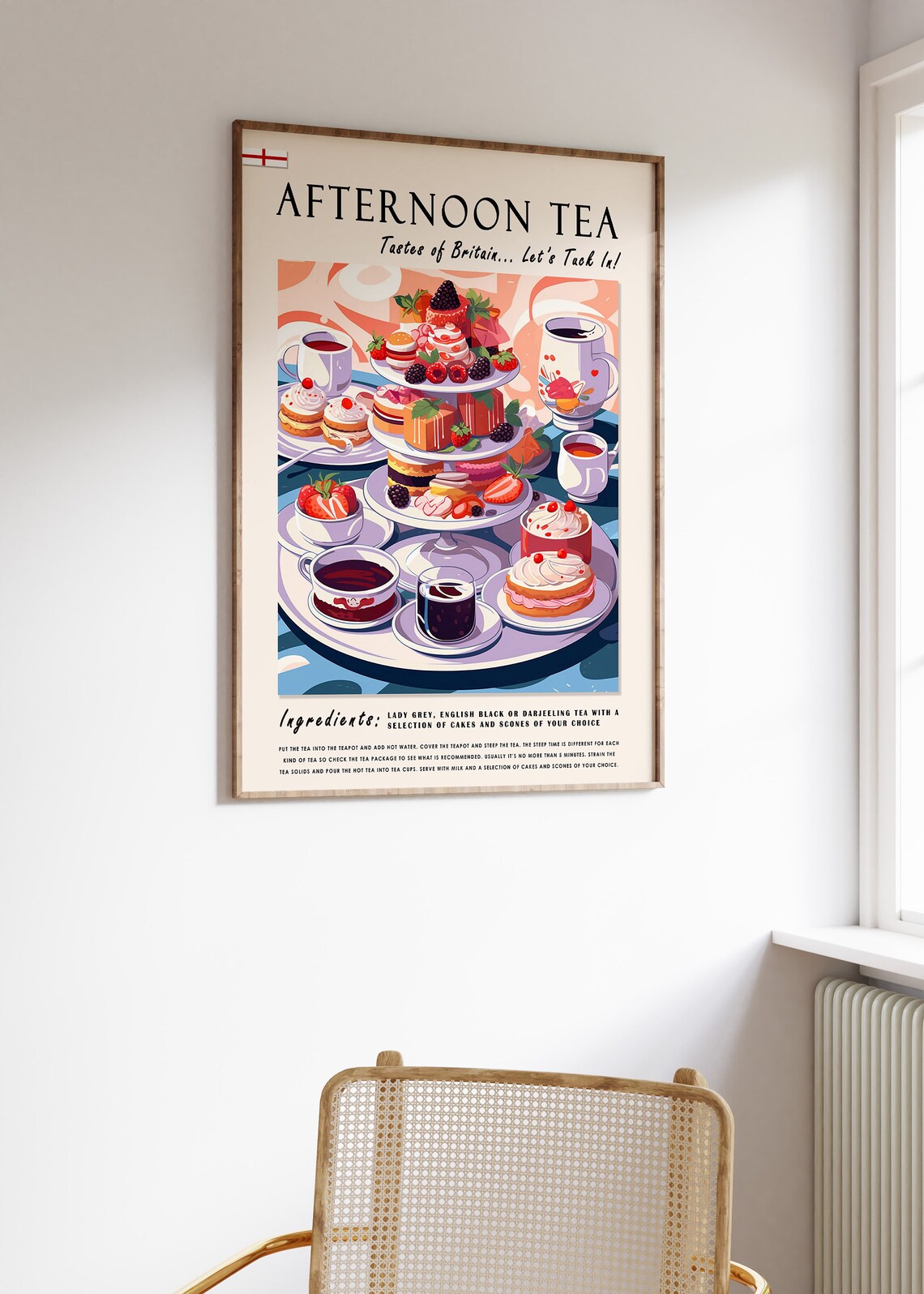 Afternoon Tea London Kitchen Decor Art Print - Image 3