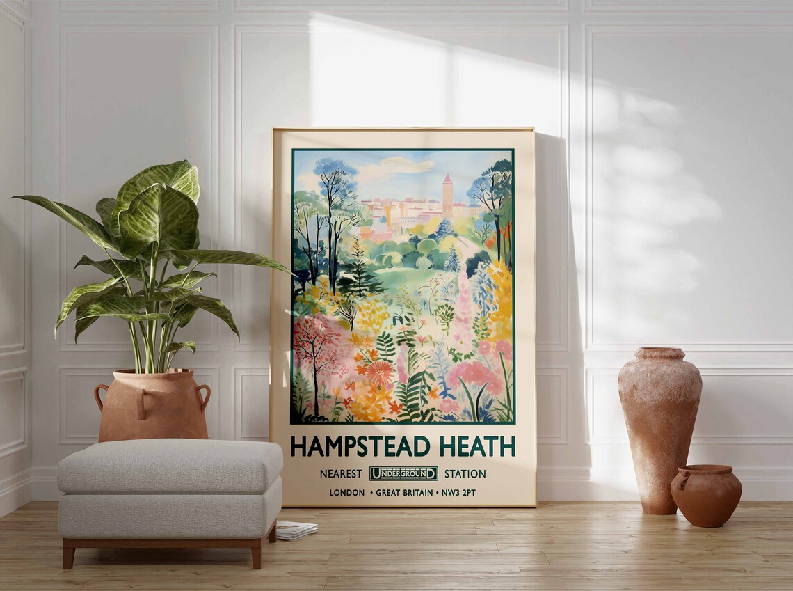 Hampstead Heath London Gardens Blooming Underground Station Poster - Image 3