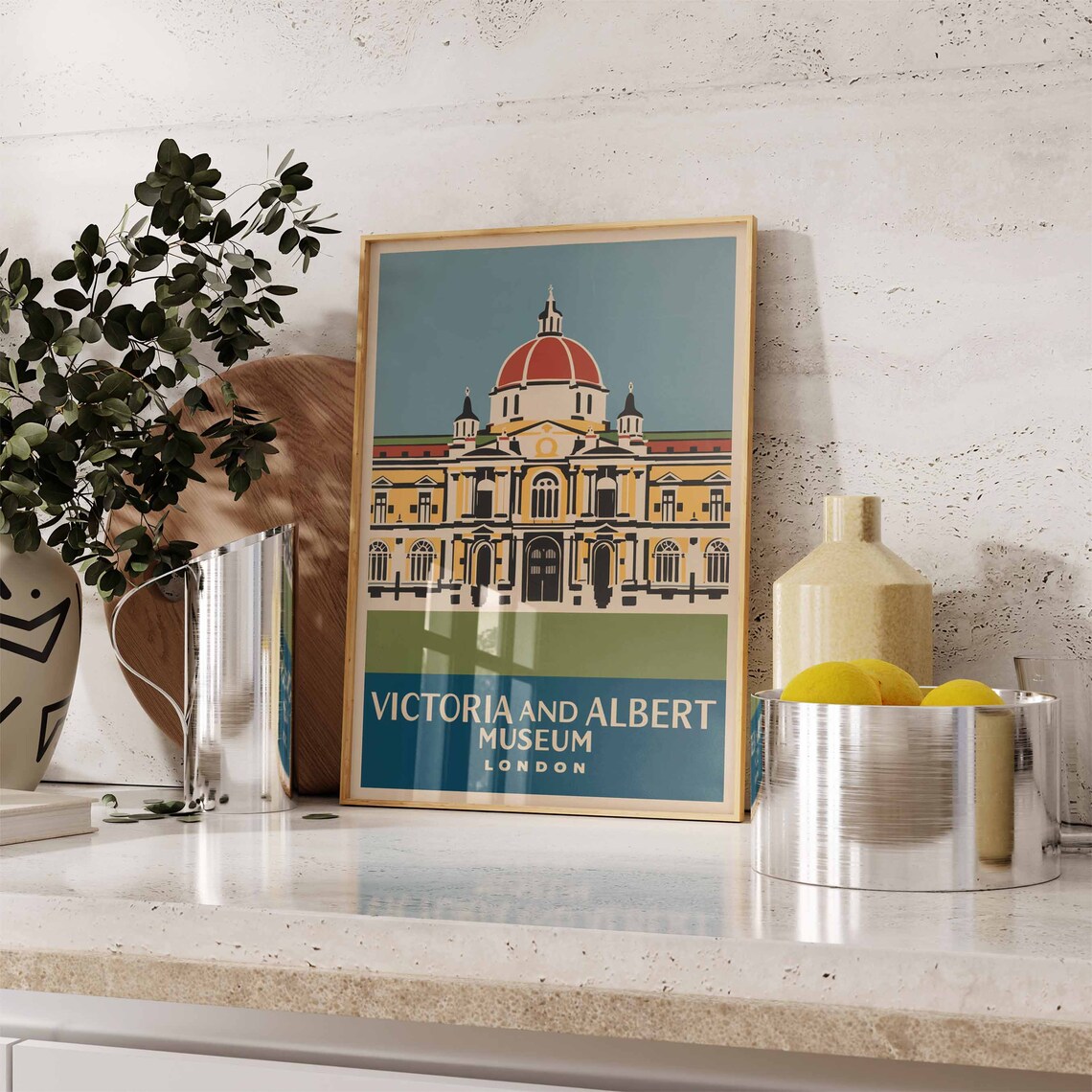 Victoria and Albert Museum London Red Dome Retro Travel Poster - Image 2