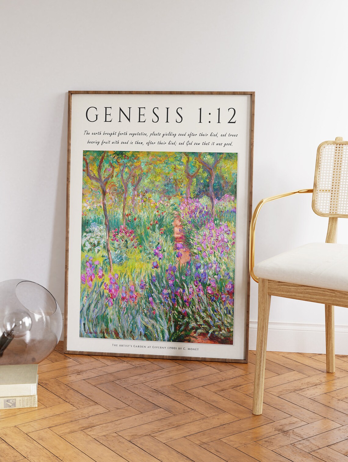 Bible Verse Poster, Monet-Inspired Garden At Giverny - Image 3