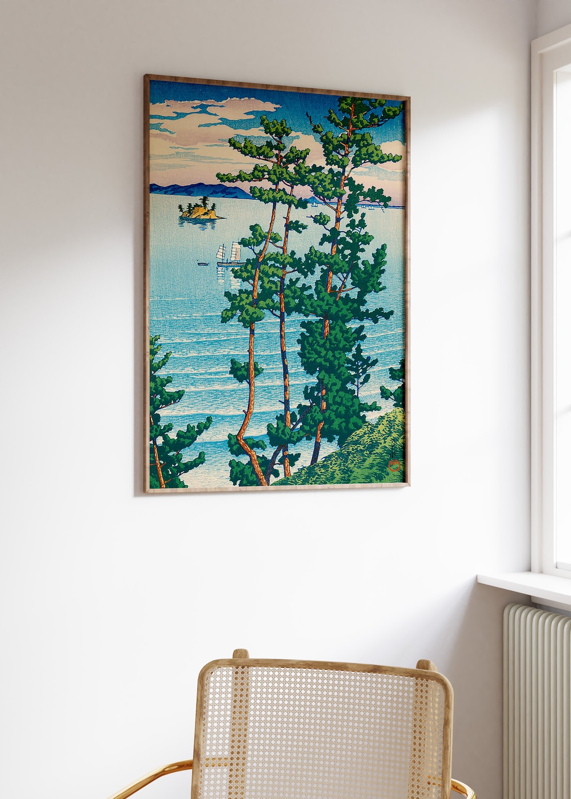 Hasui Kawase Nishi Park Pine Trees Japanese Woodblock Art Poster - Image 3