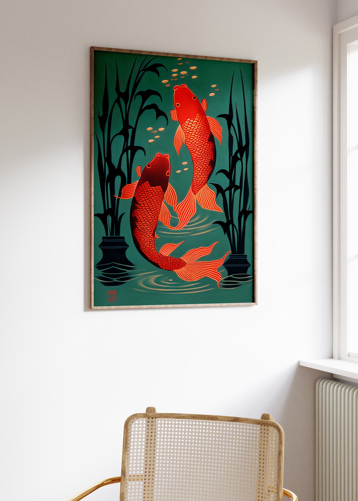 Japanese Carp Vintage Asia Decor Poster Print - Image 3