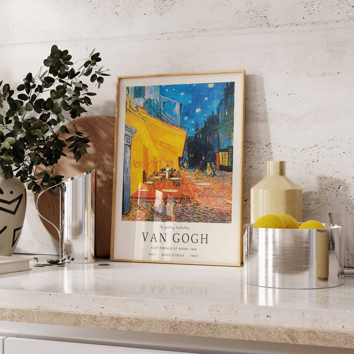 Van Gogh Cafe Terrace At Night 1888 Exhibition Gallery Art Poster - Image 3