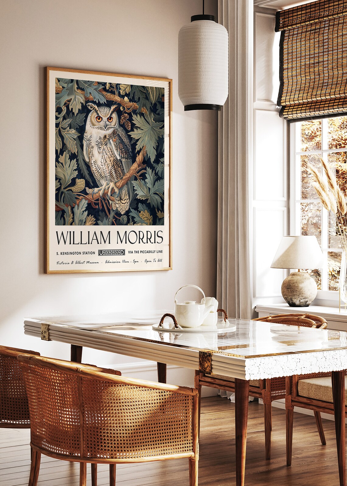 William Morris Owl Night Forest V And A London Botanical Art Poster - Image 2