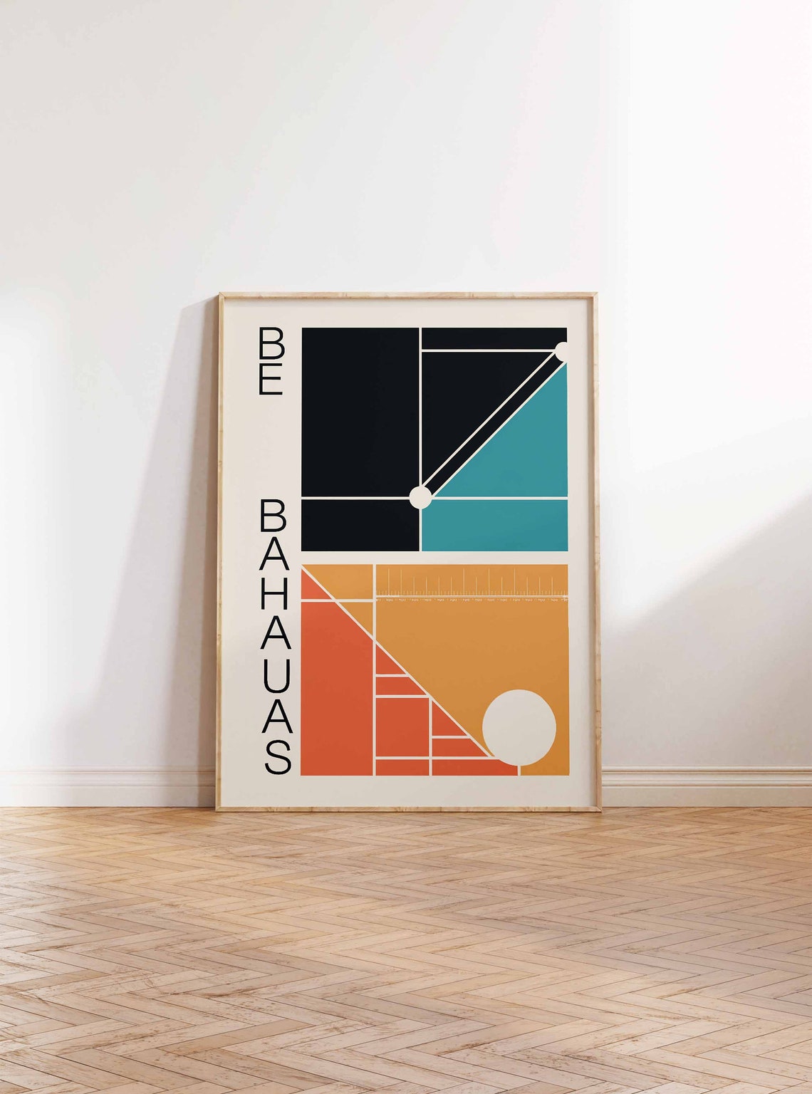 Bauhaus Vertical Text Retro Modernist Grid Graphic Art Poster - Image 2