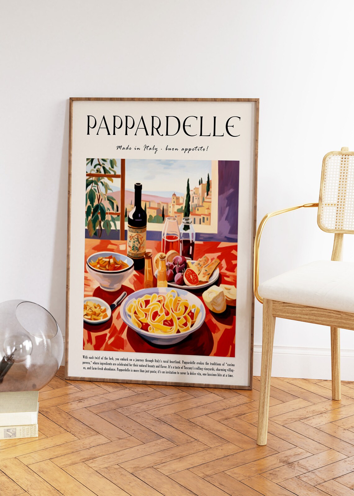 Pappardelle Made in Italy Tuscan Table Vintage Food Art Poster - Image 3