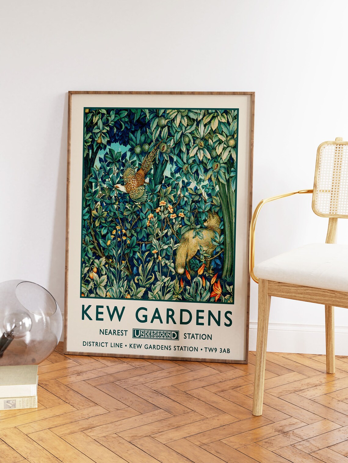 Kew Gardens London Vintage Travel Poster District Line Woodland - Image 3