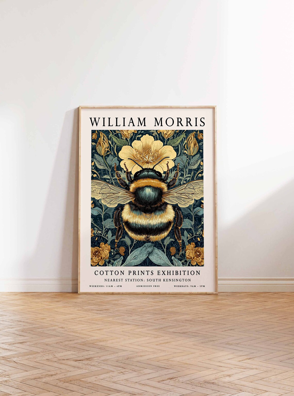 William Morris Bumble Bee Botanical Art Print - Image 2