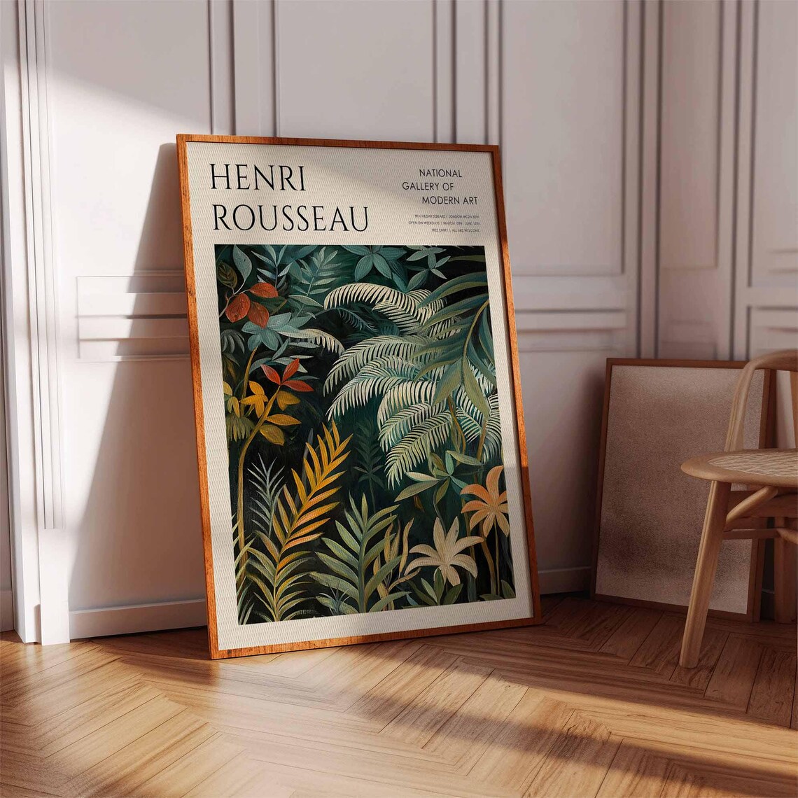 Henri Rousseau Rust Red Leaves and Lilies Jungle Exhibition Poster - Image 2