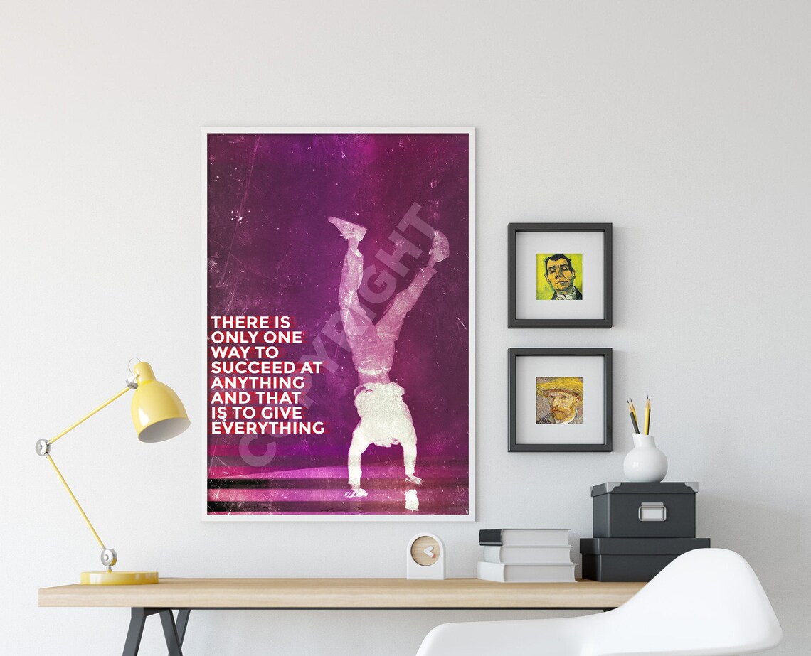 There Is Only One Way To Succeed Handstand Quote Gym Motivation Poster - Image 4