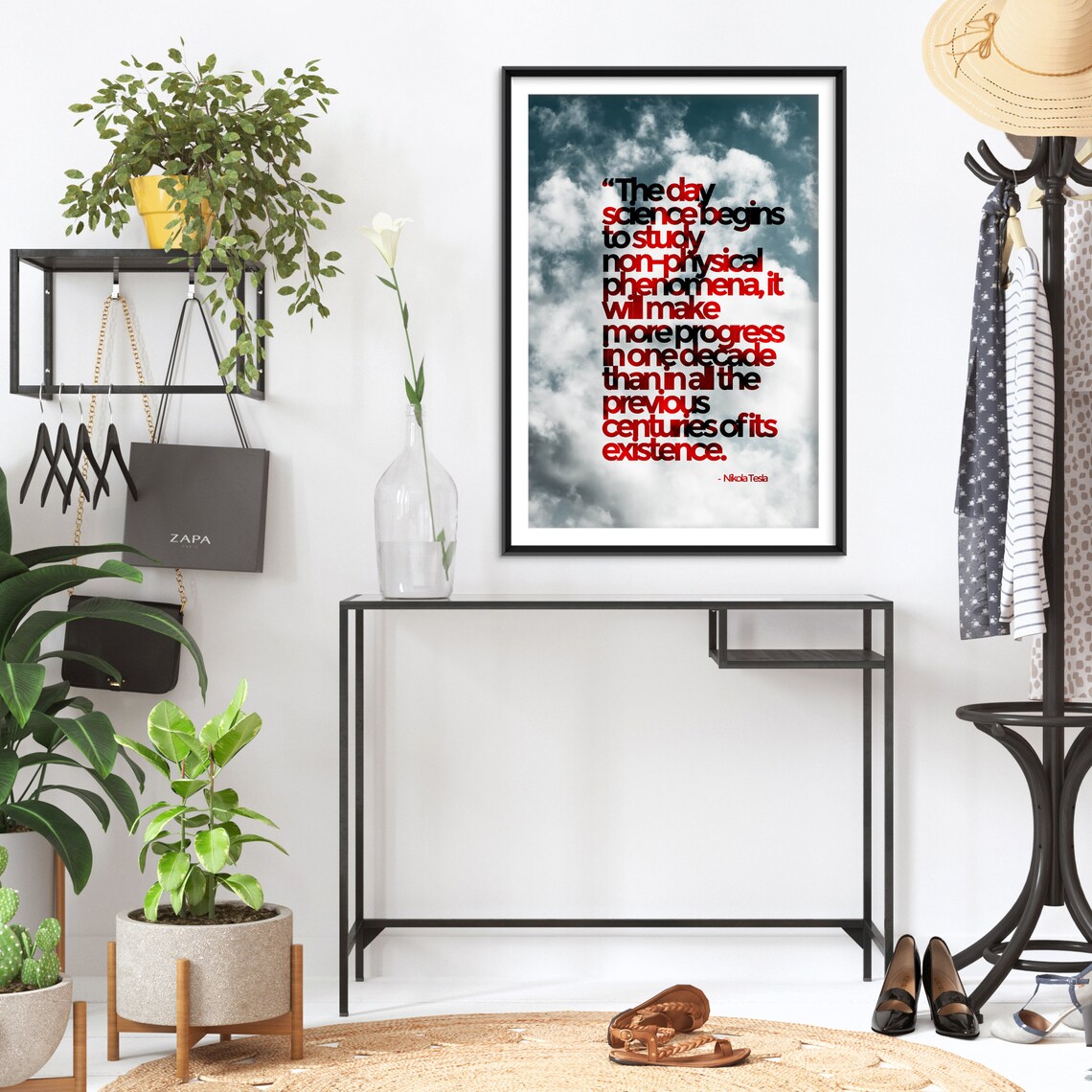 Nikola Tesla Quote Art Print, Home Wall Decor - Image 2