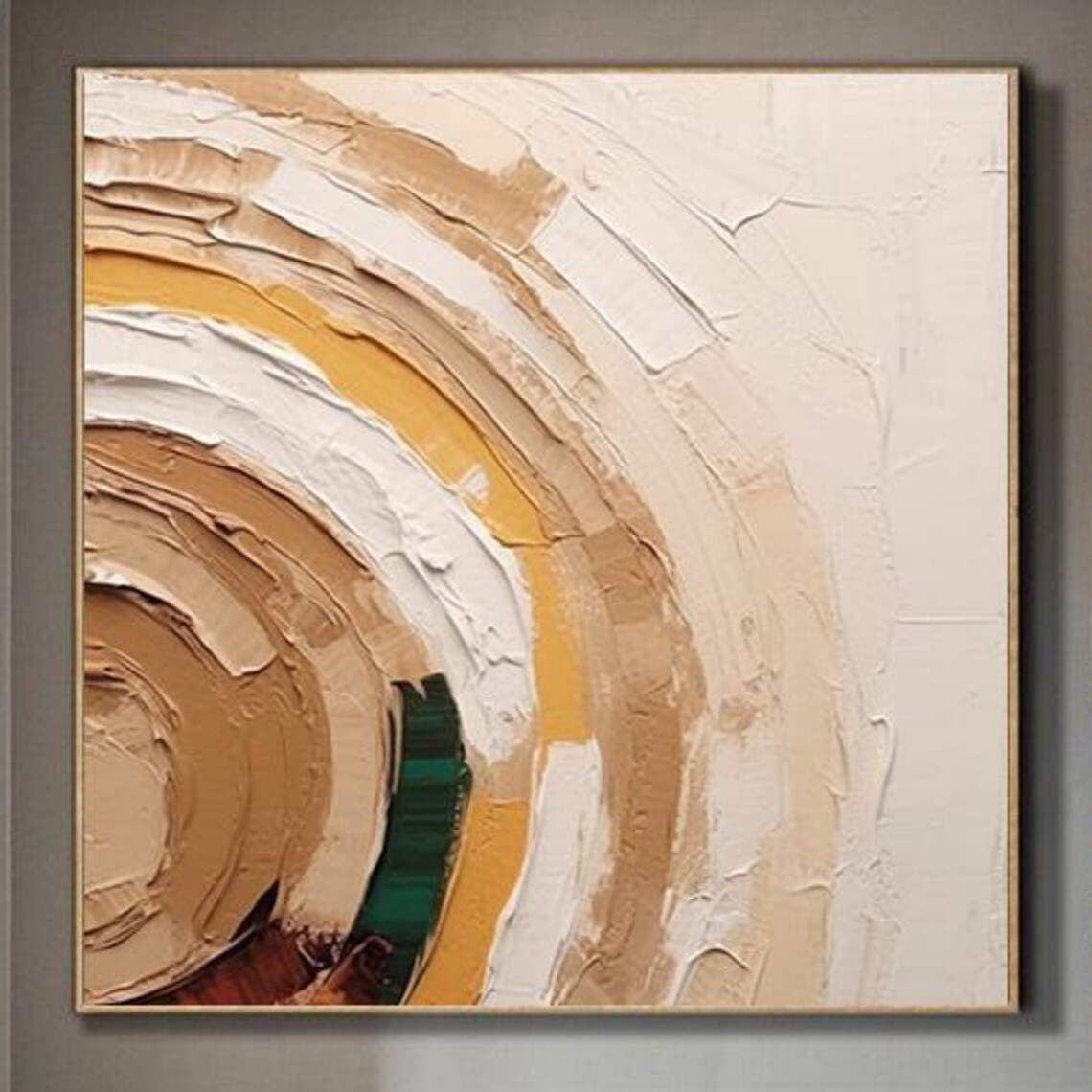 Beige Brown Arch Circular Minimalist Abstract 3D Textured Wall Poster