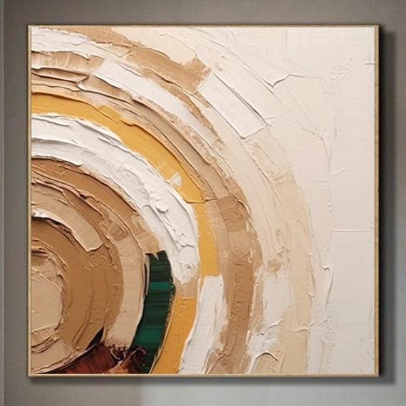 Brown White Abstract Painting Neutral Wall Decorbrown Wabi Sabi Wall Art Boho Textured Wall Art Beige Minimalist Painting Entrance Wall Art