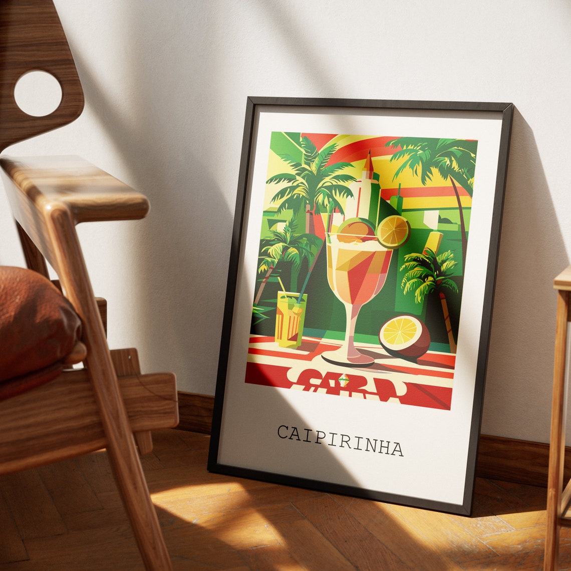 Caipirinha Cocktail Vibrant Brazilian Bar Illustration Poster - Image 4