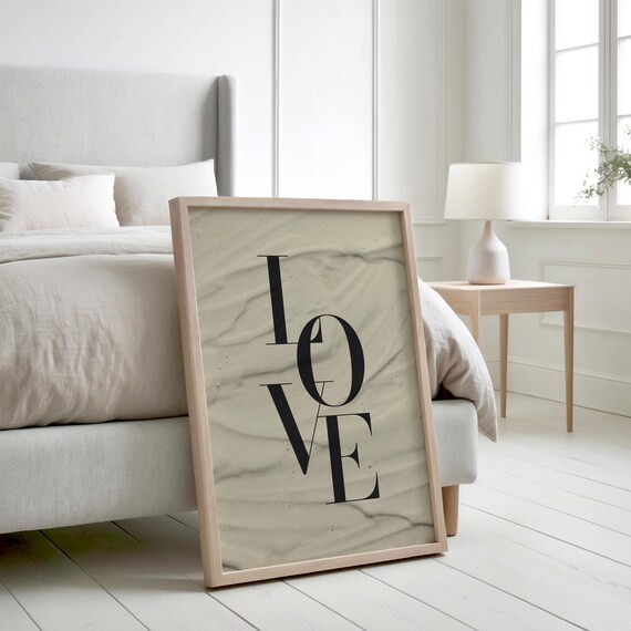 Love Typography Print Minimalist Valentines Decor