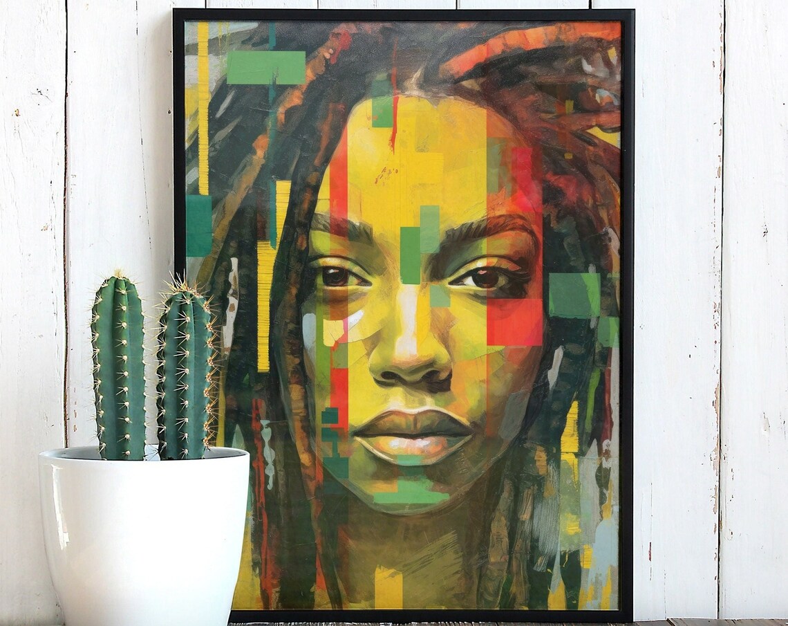 Jamaican Rasta Girl Poster, Reggae Pop Art