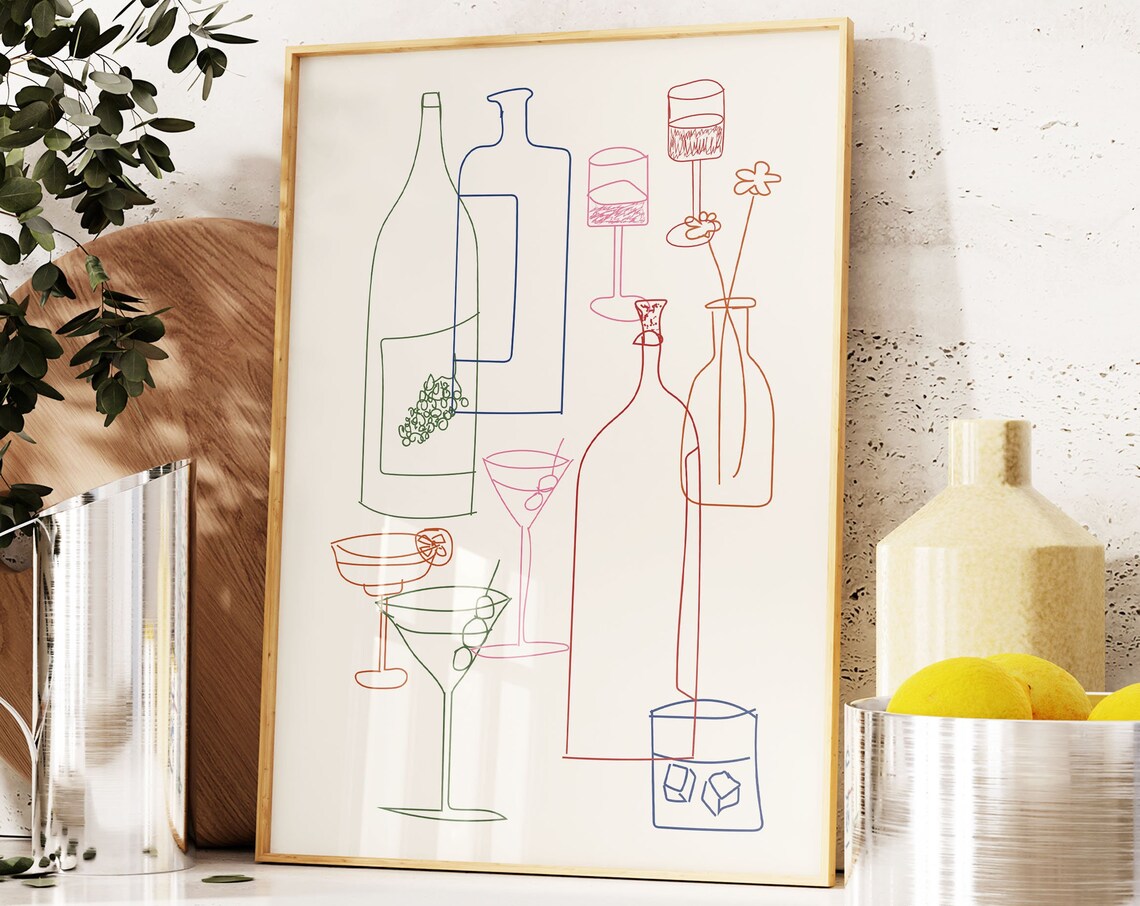 Cocktail Menu Retro Mid-Century Modern Art Print