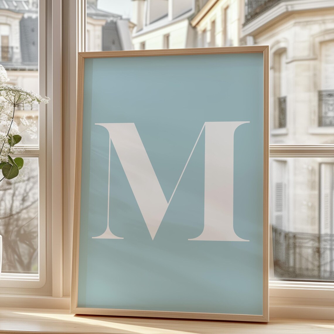 Letter M Monogram, Minimalist Alphabet Art - Image 4
