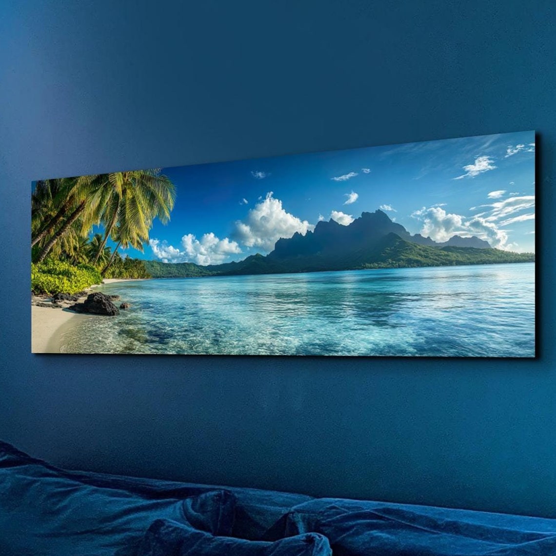 Tropical Beach with Palm Trees Turquoise Water Island Poster