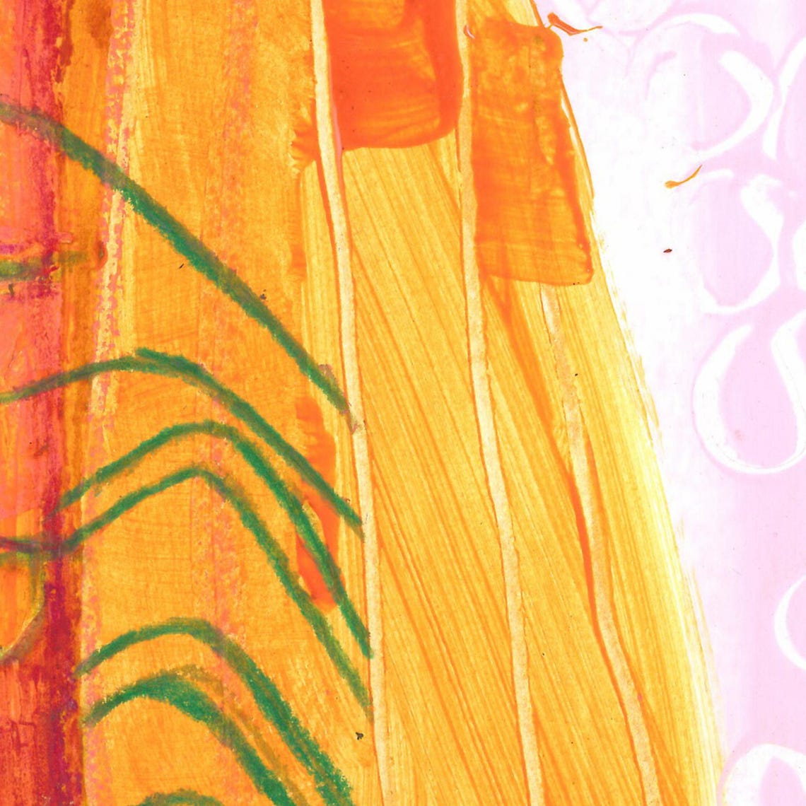 Vivid Pink Orange Green Modern Abstract Color Burst Art Poster - Image 3
