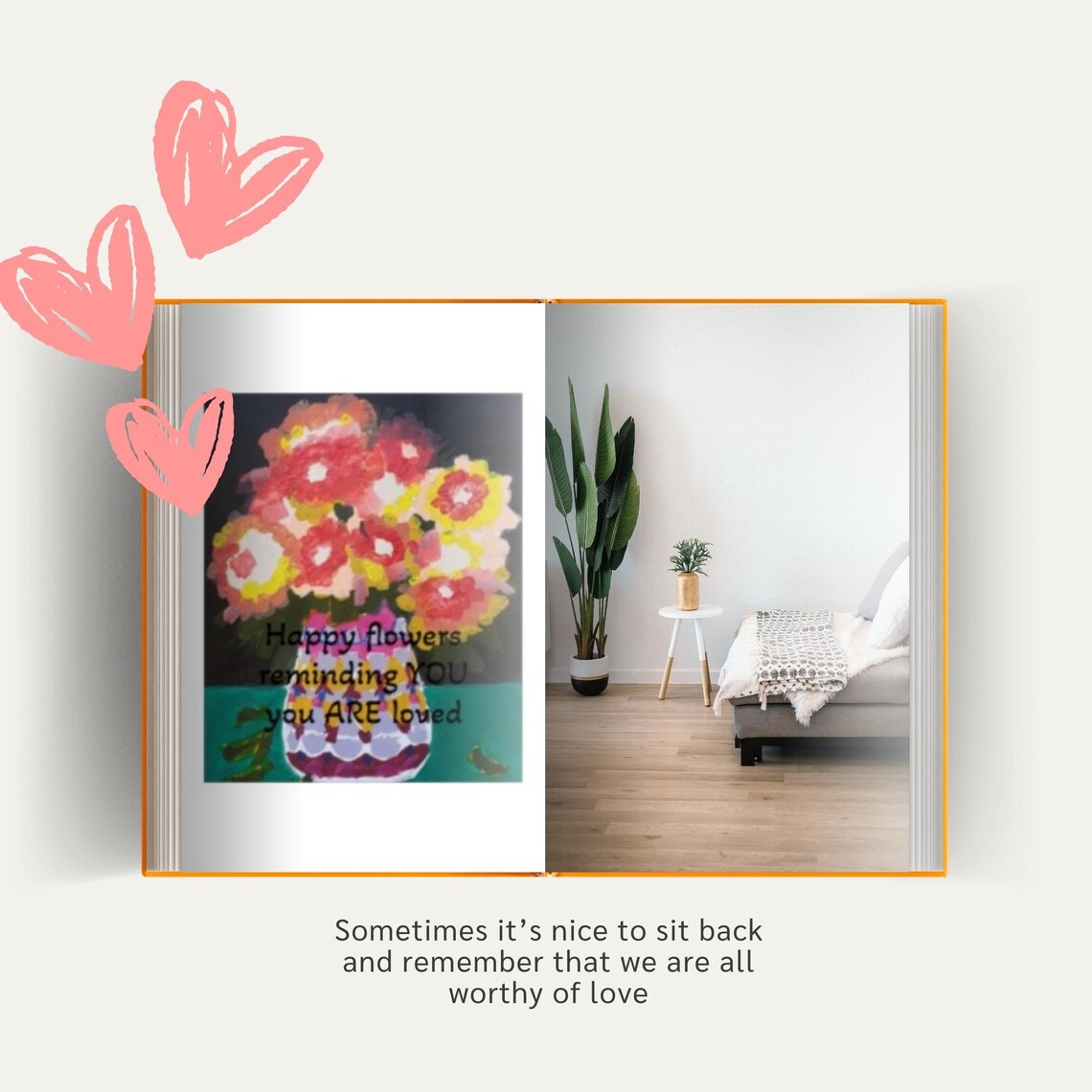Happy Flowers Reminding You You Are Loved Bouquet Quote Art Poster - Image 3