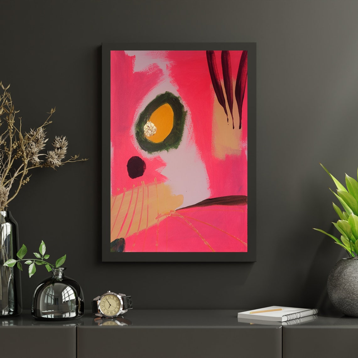 Original Abstract Painting Acrylic Painting Abstract Geometric Art Prints Beautiful Home Decor Prints Unique Boho Wall Art Living Room - Image 2