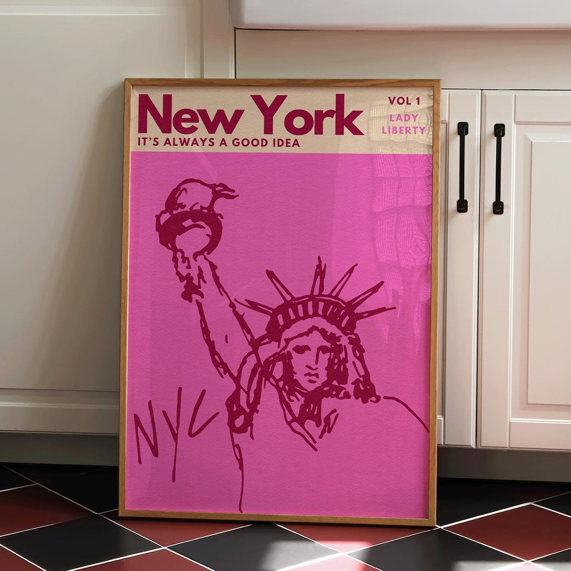 New York Wall Art Travel Poster Statue Of Liberty Print Nyc Wall Art Print Colourful City Print Travel Wall Art New York City Poster - Image 2