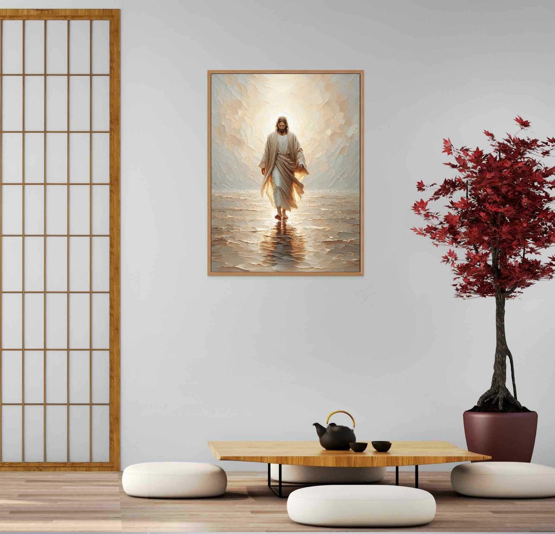 Jesus Walking On Water, Christian Watercolor Art - Image 5