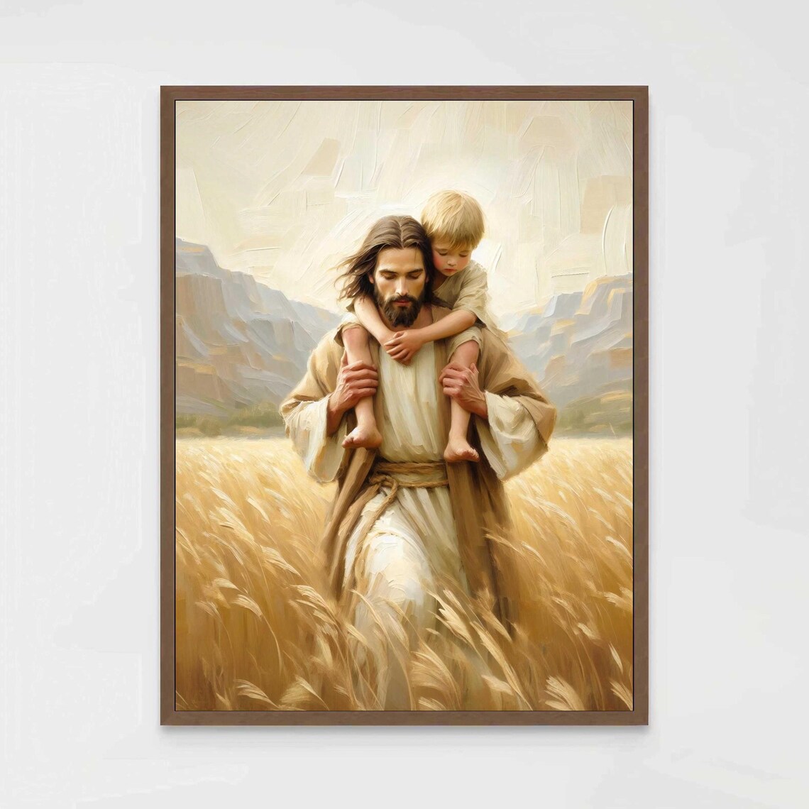 Jesus With Children, Modern Christian Poster