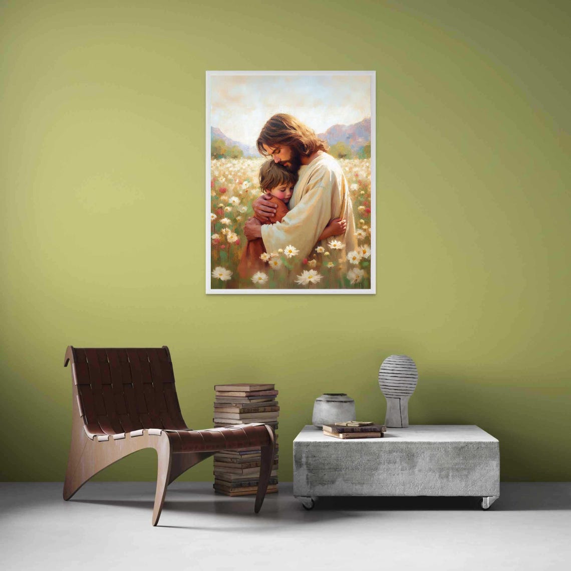 Jesus With Boy Christian Nursery Art Print - Image 4