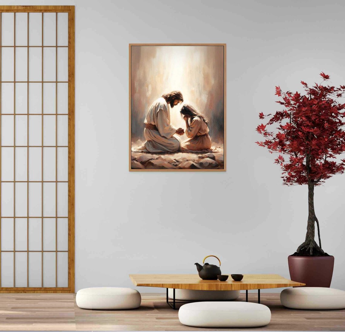 Moments For Prayer, Jesus And Girl Christian Portrait - Image 5