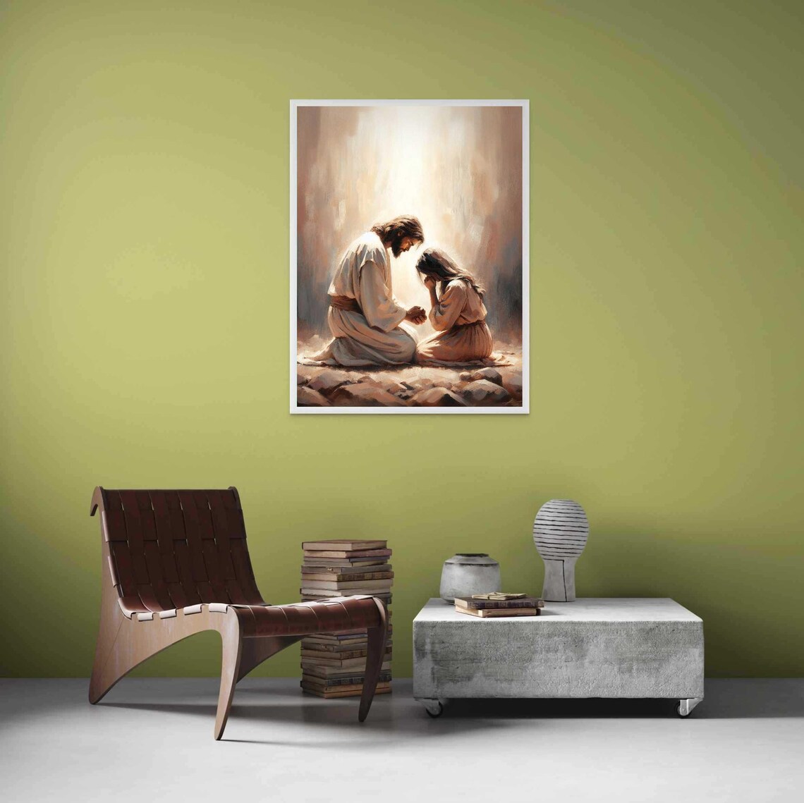 Moments For Prayer, Jesus And Girl Christian Portrait - Image 3