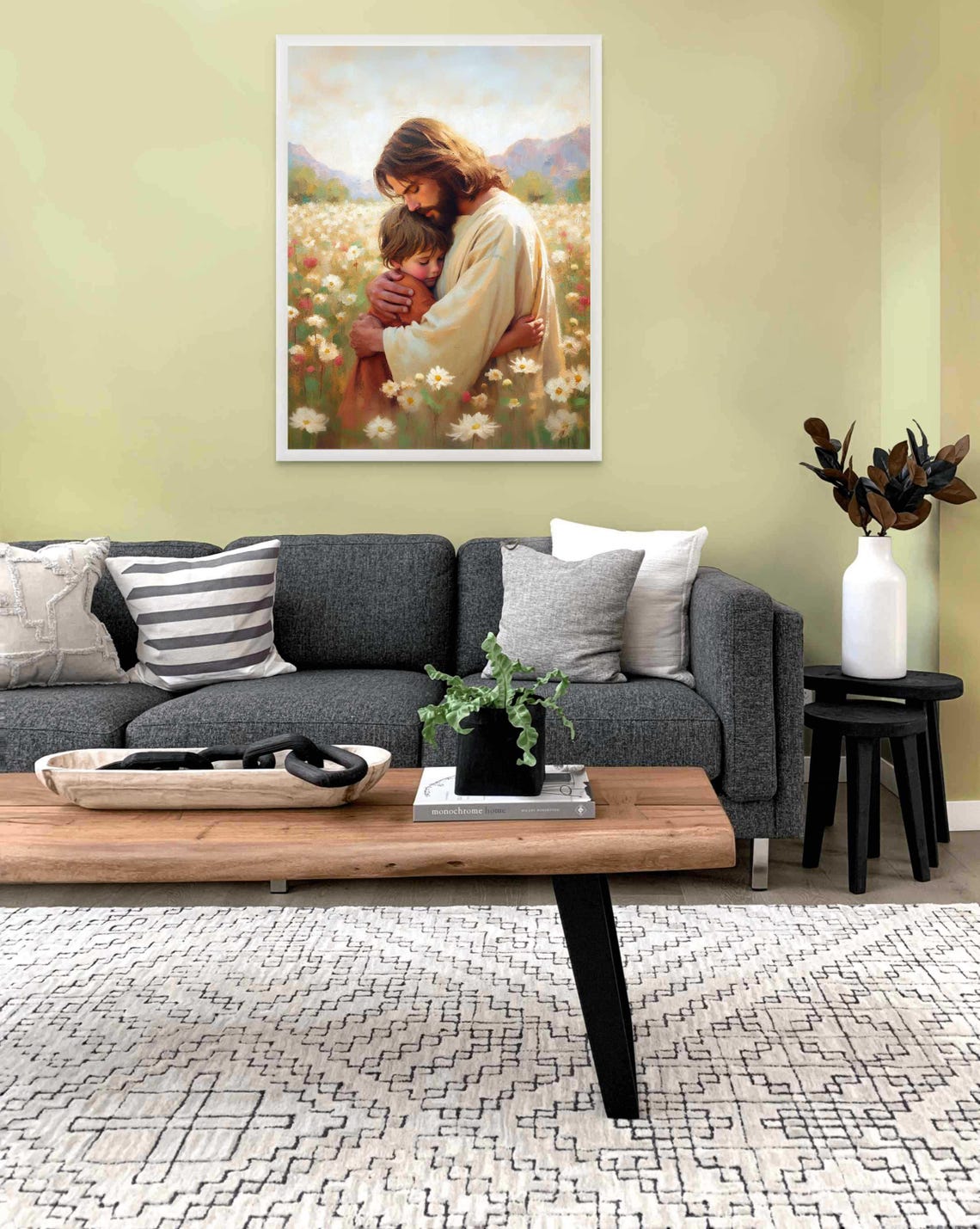 Jesus With Boy Christian Nursery Art Print - Image 2
