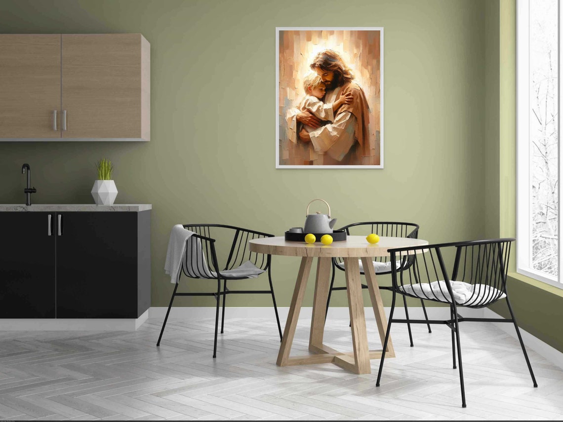 Little Believer Christian Jesus With Boy, Bible Art - Image 4