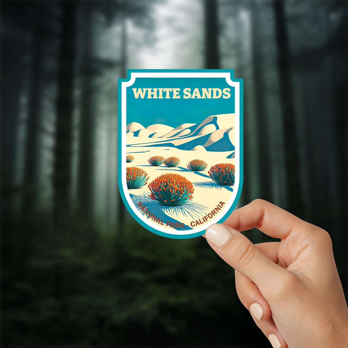 White Sands National Park Desert Dunes Vintage Badge Travel Poster - Image 2