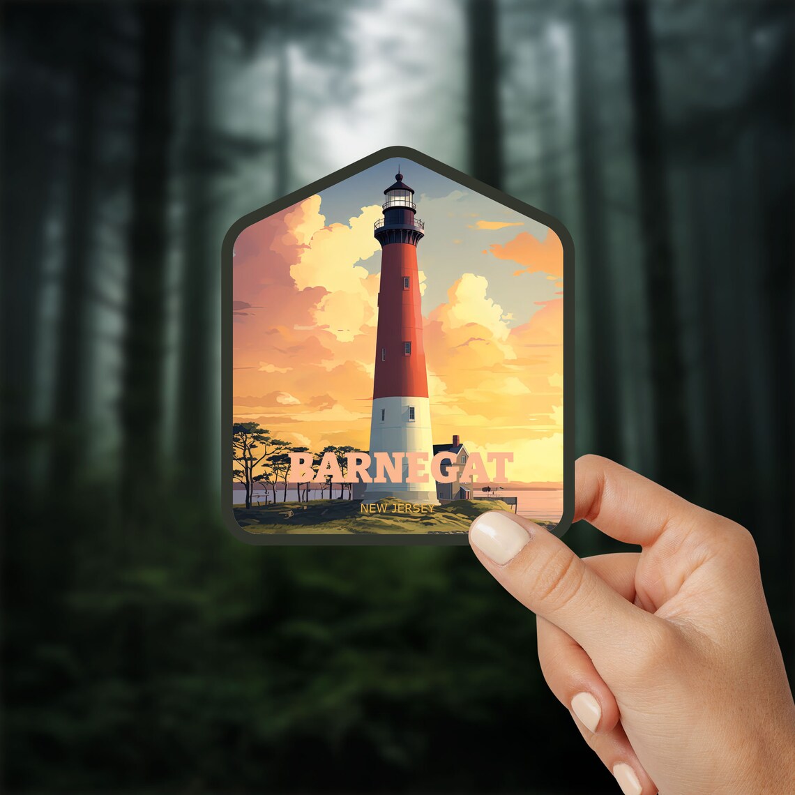 Barnegat New Jersey Travel Sticker, Wall Art Print - Image 2