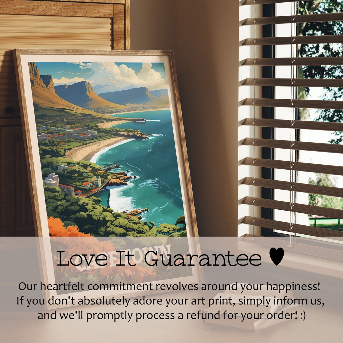 Cape Town Travel Poster, South Africa Housewarming - Image 4