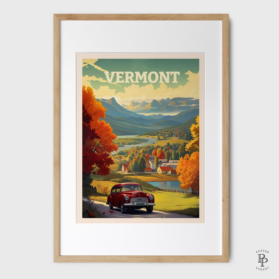 Vermont Vintage Retro Travel Poster, Living Room Decor - Image 2