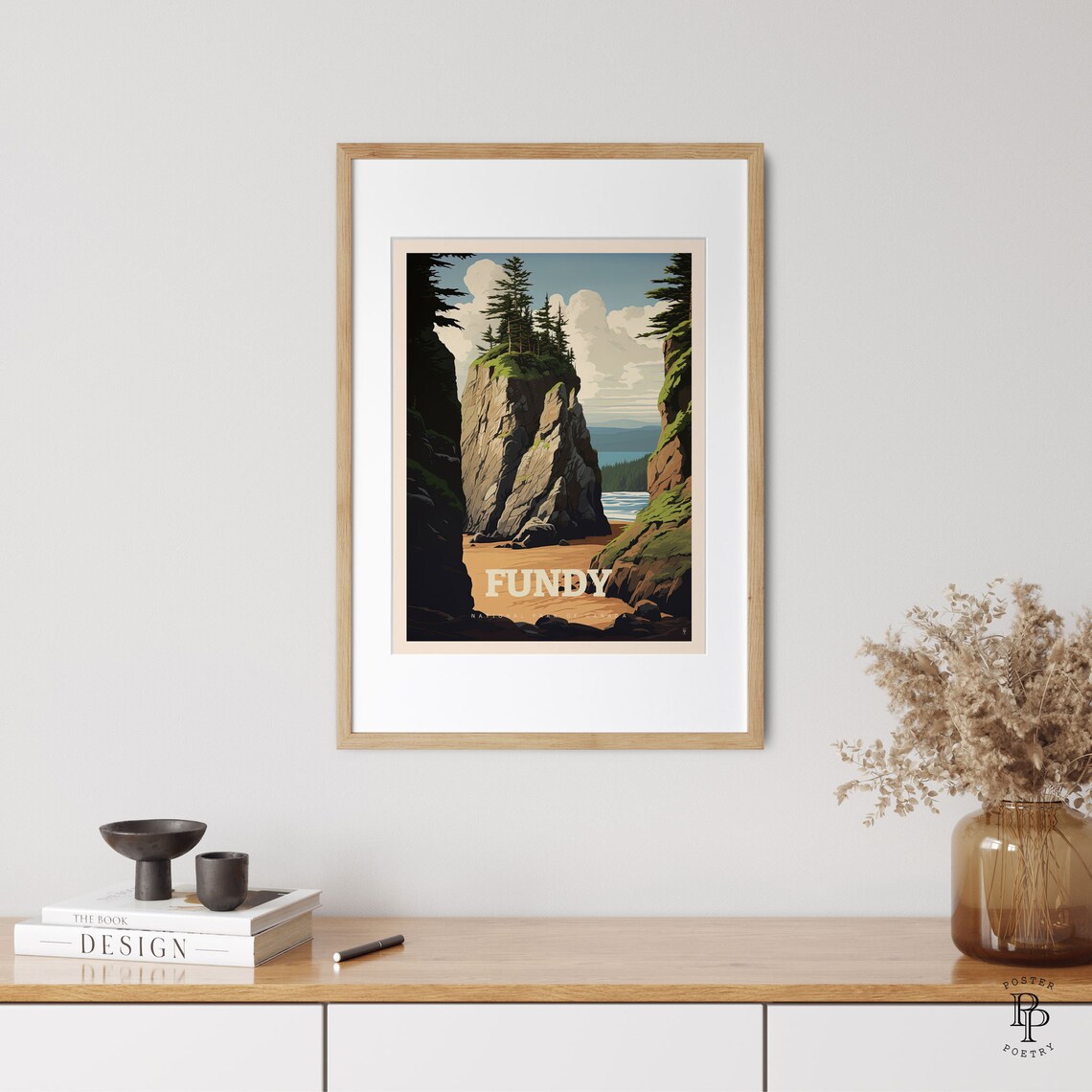 Fundy National Park Canada Sea Stacks Sandy Beach Coast Travel Poster - Image 3