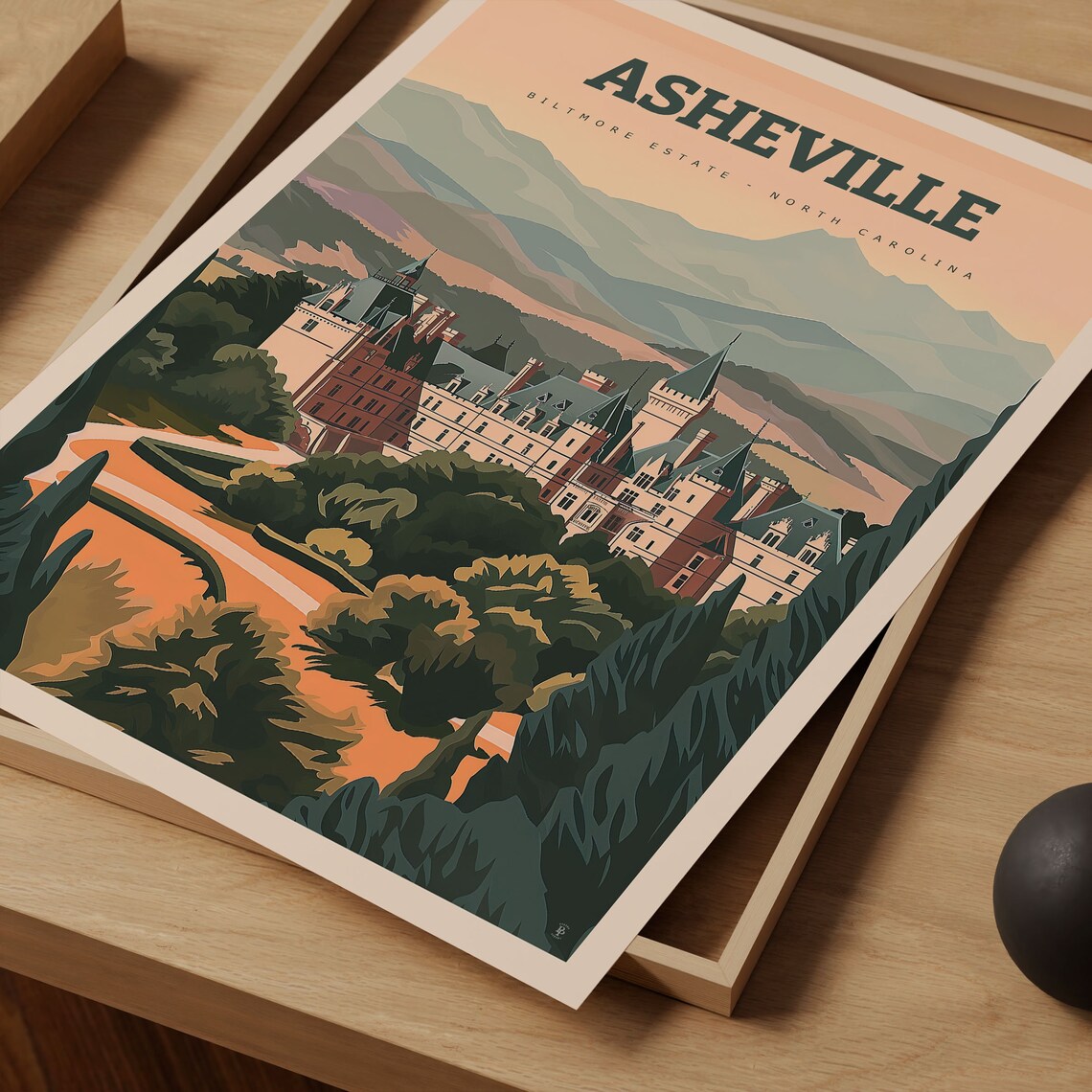 Biltmore Asheville Retro Travel Poster, Carolina - Image 2