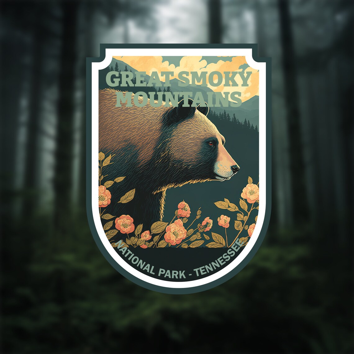 Great Smoky Mountains National Park Hiker Sticker Poster