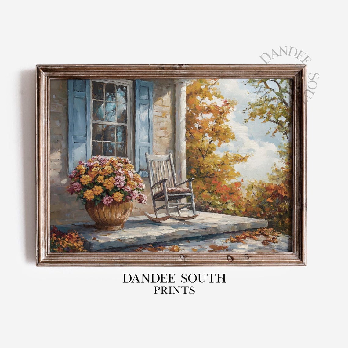 Rustic Fall Porch Wall Art Vintage Autumn Landscape Farmhouse Front Home Decor 546