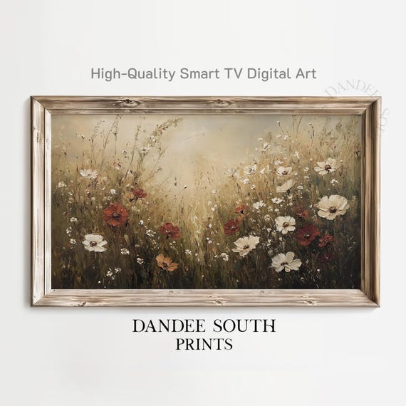Fall Wildflowers Tv Art For Frame Smart Autumn Floral Painting Vintage Style Flowers Display Tv062