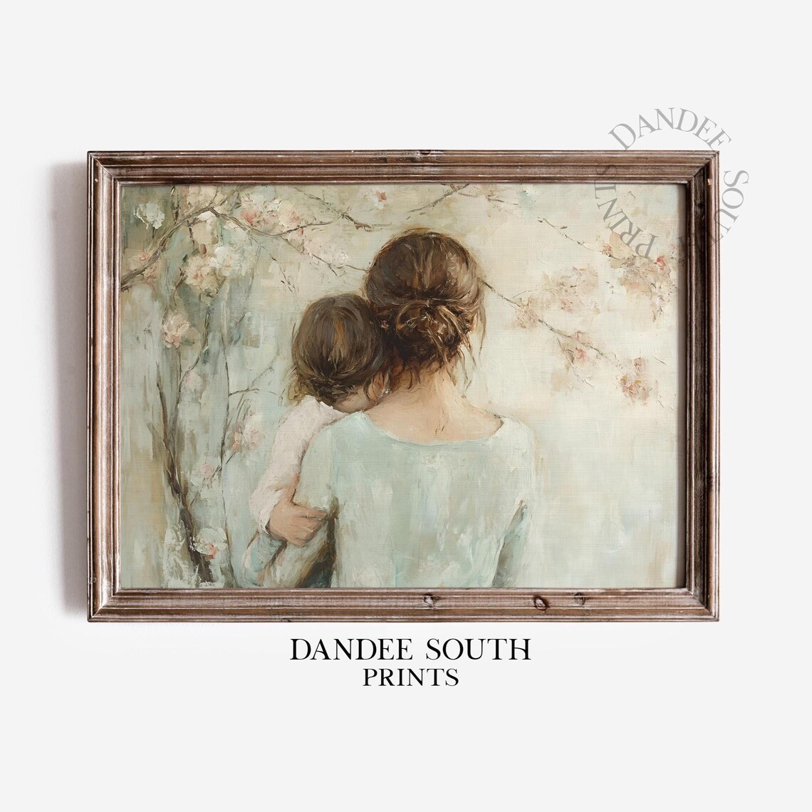Mother and Child Floral Nursery Wall Art Print