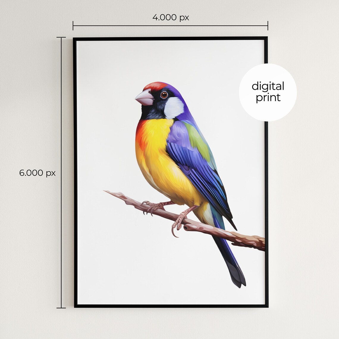 Gouldian Finch Botanical Guide Art Print - Image 2